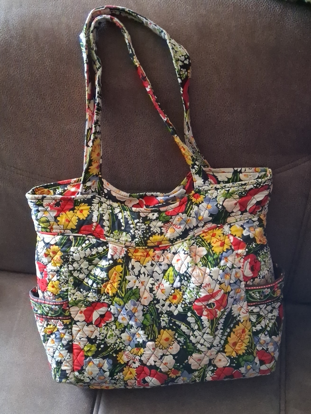 Vera Bradley Poppy Fields Floral Quilted Tote Bag in Multi-Color